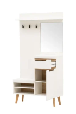 Garderobe SVANTE_TORGE 107 x 197 cm weiß/braun