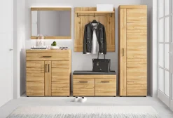 Garderobenbank CORTINA 93 x 47 cm Eiche braun