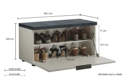 Garderobenbank REPORT 80 x 42 cm weiß Hochglanz lackiert