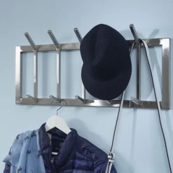 Garderobenleiste 65 x 30 cm Silberfarbig