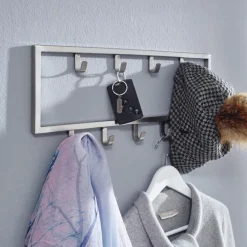 Garderobenleiste 50 x 20 cm silberfarbig