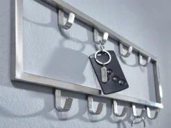 Garderobenleiste 50 x 20 cm silberfarbig