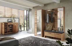 Garderobenpaneel 120 x 157 cm Front Kernbuche massiv lackiert