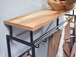 Garderobenpaneel 53 x 40 cm Mango/schwarz