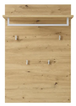 Garderobenpaneel 78 x 117 x 30 cm braun/silberfarbig