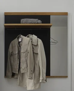 Garderobenpaneel BOGOTA 110 x 111 cm Wildeiche massiv/anthrazit