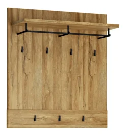 Garderobenpaneel CORTINA 93 x 110 cm Eiche braun