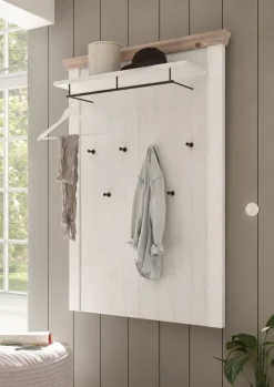 Garderobenpaneel FLORENZ 107 x 153 cm weiß/braun