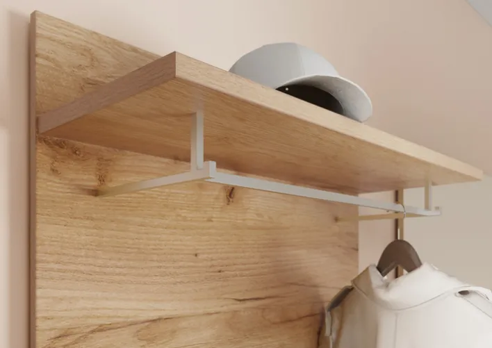 Garderobenpaneel LEVI 75 x 106 cm braun