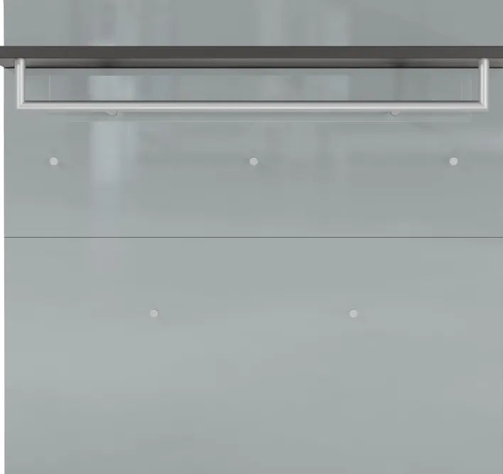 Garderobenpaneel LEVIN 97 x 96 cm Glasfront Silbergrau/Graphit