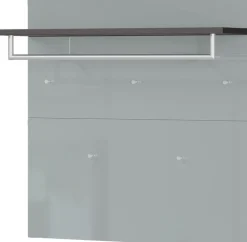 Garderobenpaneel LEVIN 97 x 96 cm Glasfront Silbergrau/Graphit