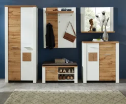 Garderobenpaneel MATERIO 90 x 112 cm braun/weiß