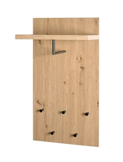 Garderobenpaneel PARMA1 Eiche-Dekor/schwarz 48 x 90 cm