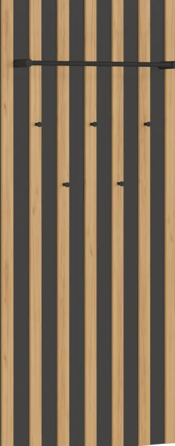 Garderobenpaneel Renell 64 x 148 cm Graphit/Navarra-Eiche-Dekor