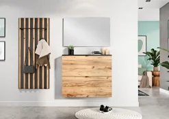 Garderobenpaneel Renell 64 x 148 cm Graphit/Navarra-Eiche-Dekor