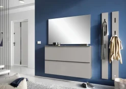 Garderobenpaneel SOLINO 15 x 170 cm Steingrau /Schwarz