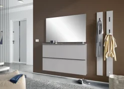 Garderobenpaneel SOLINO 15 x 170 cm Steingrau /Schwarz