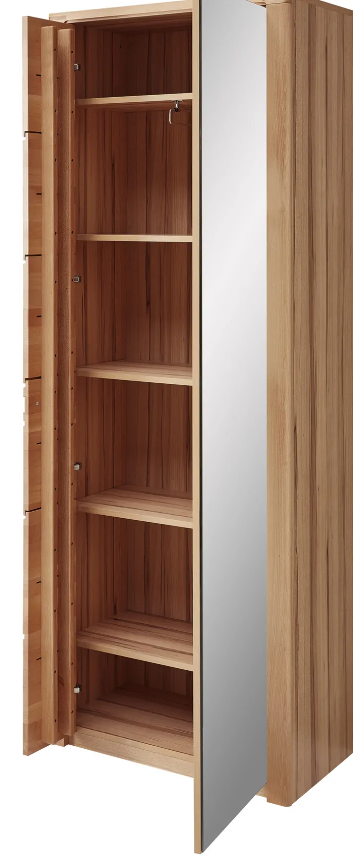 Garderobenschrank 74 x 201 cm Front Kernbuche massiv lackiert
