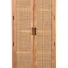Garderobenschrank 80 x 180 cm Mango lackiert mit Rattan-Front