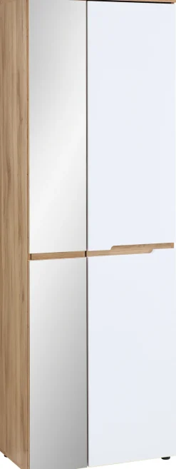 Garderobenschrank CLYDE 65 x 192 cm weiß supermatt/Mauvella-Oak-Dekor