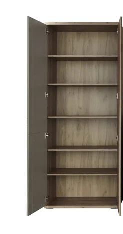 Garderobenschrank FINA 80 x 200 cm Eiche-Artisan-Dekor braun/Basalt-grau-Dekor