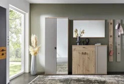 Garderobenschrank FINA 80 x 200 cm Eiche-Artisan-Dekor braun/Basalt-grau-Dekor