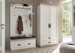 Garderobenschrank FLORENZ 107 x 201 cm weiß/braun