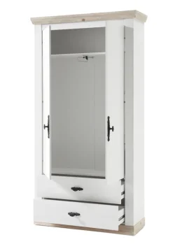 Garderobenschrank FLORENZ 107 x 201 cm weiß/braun