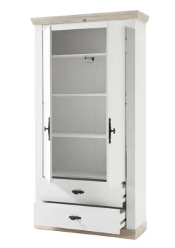 Garderobenschrank FLORENZ 107 x 201 cm weiß/braun