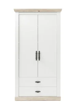 Garderobenschrank FLORENZ 107 x 201 cm weiß/braun