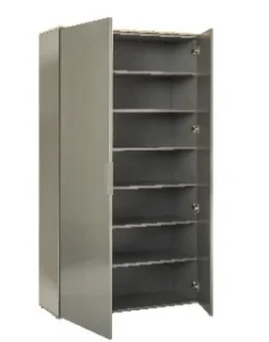Garderobenschrank GALAVERNA 83 x 187 cm grau Hochglanz/Artisan-Eiche-Dekor