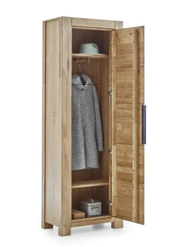 Garderobenschrank JURIA 67 x 199 cm Eiche massiv/Eiche furniert