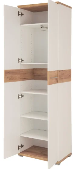 Garderobenschrank THEO Weiß/ Navarra Eiche NB
