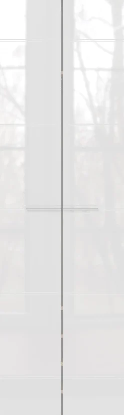 Garderobenschrank LEVI 60 x 198 cm weiß Hochglanz/braun