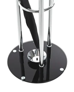 Garderobenständer 40 x 183 cm Chromfarbig/schwarz