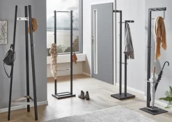 Garderobenständer 40 x 175 cm chrom/schwarz