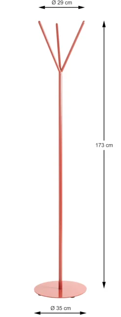 Garderobenständer 35 x 173 cm rot