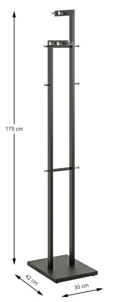 Garderobenständer 42 x 175 cm schwarz/chromfarbig