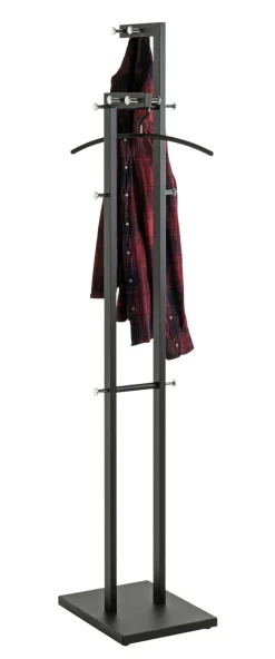 Garderobenständer 42 x 175 cm schwarz/chromfarbig