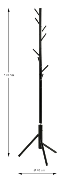 Garderobenständer 48 x 173 cm schwarz
