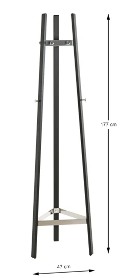 Garderobenständer PAUL 47 x 177 cm Metall Chrom/schwarz