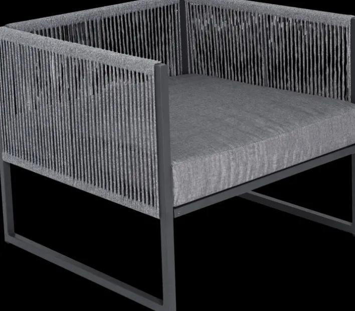 Garten FLAIR Loungesessel Outdoor RENO anthrazit /Rope grau