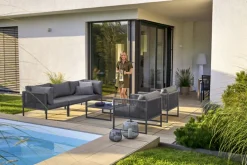 Garten FLAIR Loungesessel Outdoor RENO anthrazit /Rope grau