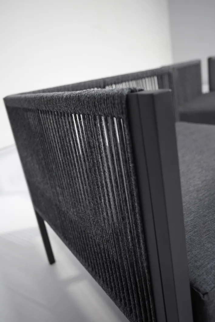 Garten FLAIR Loungesessel Outdoor RENO anthrazit /Rope grau