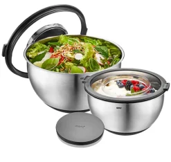 GEFU Schüssel 2er Set silberfarbig/ schwarz