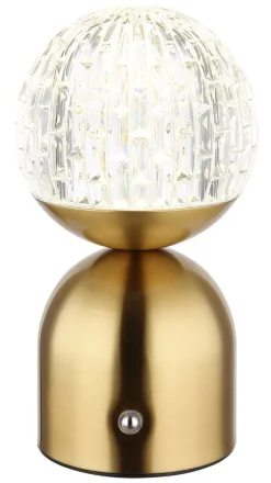 GLOBO Akku LED Tischlampe JULSY messingfarbig /klar