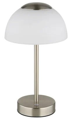 GLOBO Akku LED Tischlampe SAMIRA 31 cm nickelfarbig
