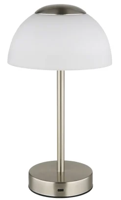 GLOBO Akku LED Tischlampe SAMIRA 31 cm nickelfarbig