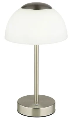 GLOBO Akku LED Tischlampe SAMIRA 31 cm nickelfarbig