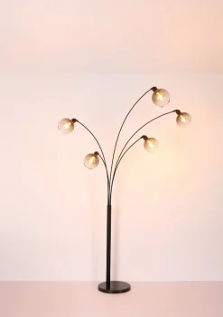 GLOBO Bogenlampe SEYMOUR 5-flg schwarz